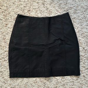 Free People Black Faux Leather Skirt
